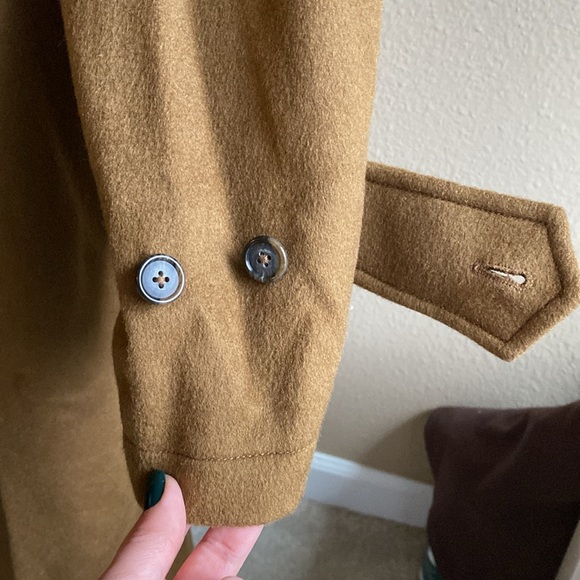 Men’s Nautica 46R long camel wool pea coat - Picture 7 of 14